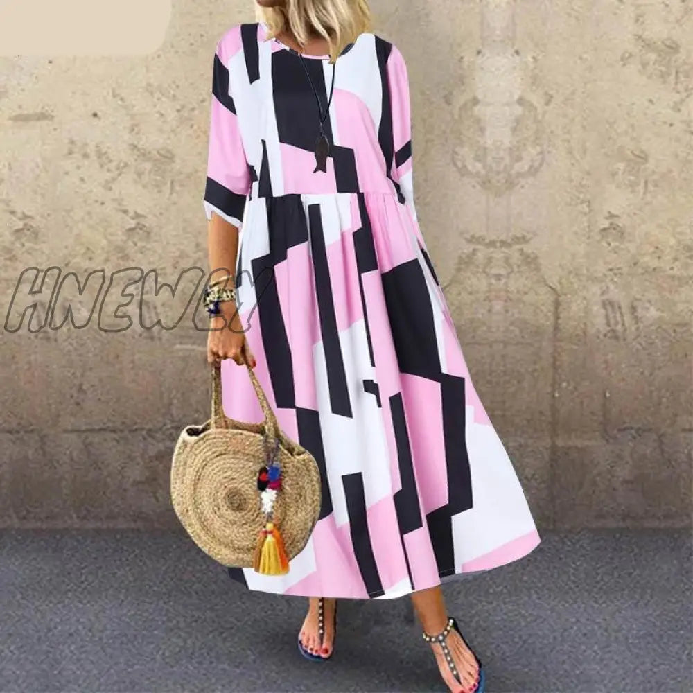 xsrrr Summer Women Long Tunic Dress Ladies Casual Loose Dresses Vestidos Beach Party Sundress Stylish Robe Femme