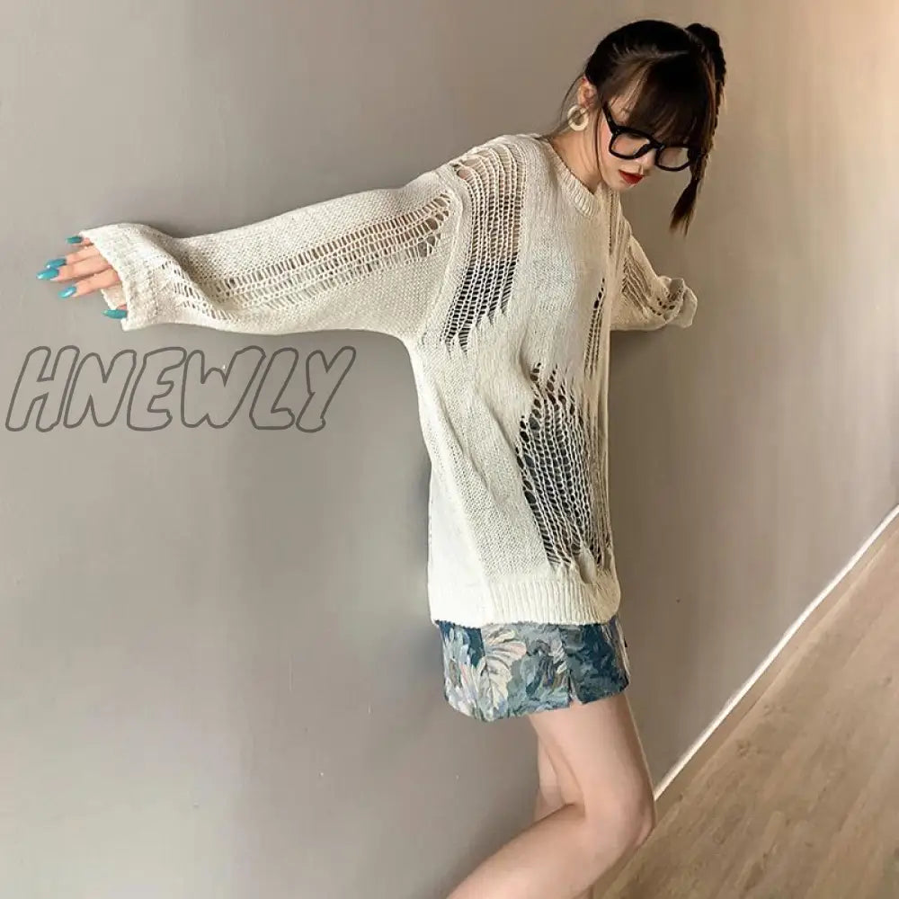 xsrrr Sweaters Women Loose Casual Fashionable O-Neck Knitting Solid Simple Korean Style Chic Daily Autumn Trendy Long Sleeve Pullovers