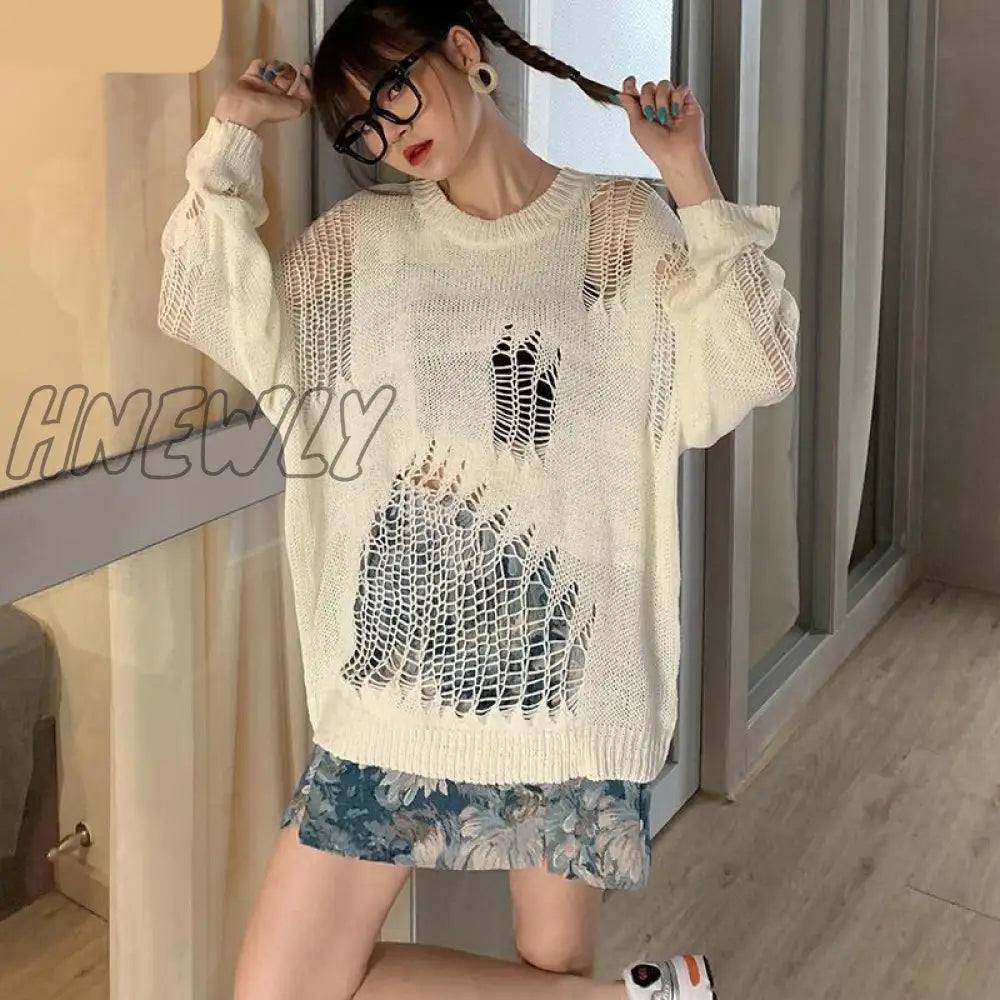 xsrrr Sweaters Women Loose Casual Fashionable O-Neck Knitting Solid Simple Korean Style Chic Daily Autumn Trendy Long Sleeve Pullovers