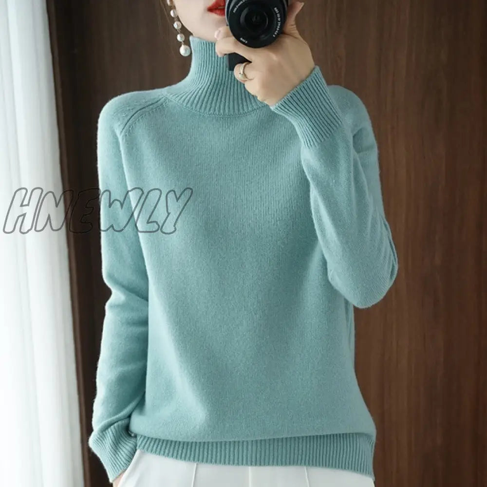 xsrrr Turtleneck Cashmere Sweaters Women Autumn Winter Solid Color Knitted Jumper Female Casual Long Sleeved Loose Bottoming Sweater