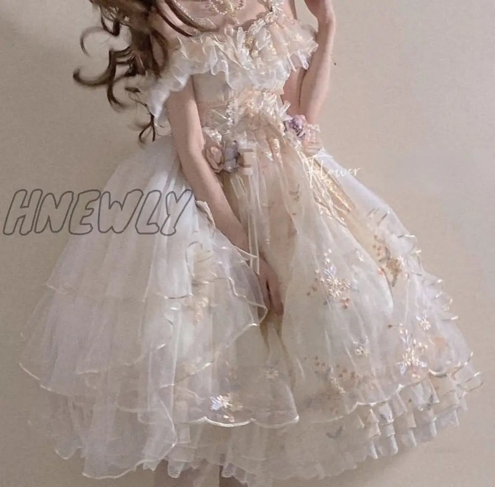 xsrrr Victorian Retro Lolita Jsk Dress Japanese Women Sweet Lace Floral Embroidery Princess Wedding Dresses Girls Cute Party Vestidos Halloween