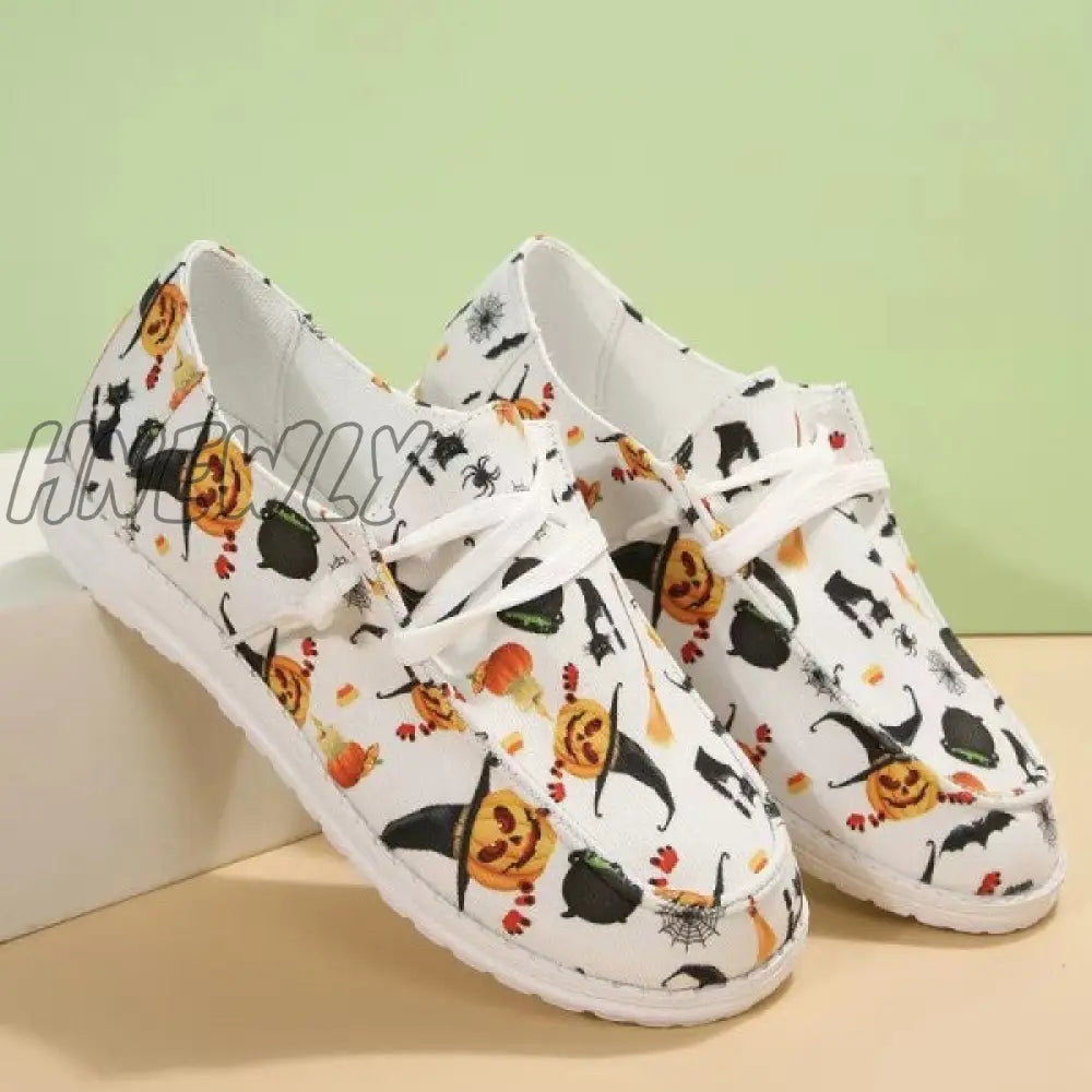 xsrrr - White Casual Patchwork Printing Round Comfortable Out Door Shoes