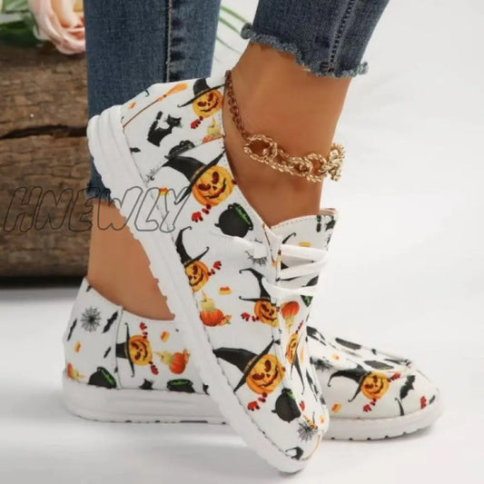 xsrrr - White Casual Patchwork Printing Round Comfortable Out Door Shoes