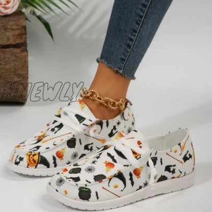 xsrrr - White Casual Patchwork Printing Round Comfortable Out Door Shoes