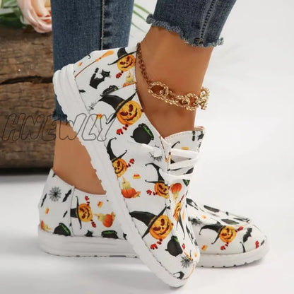 xsrrr - White Casual Patchwork Printing Round Comfortable Out Door Shoes