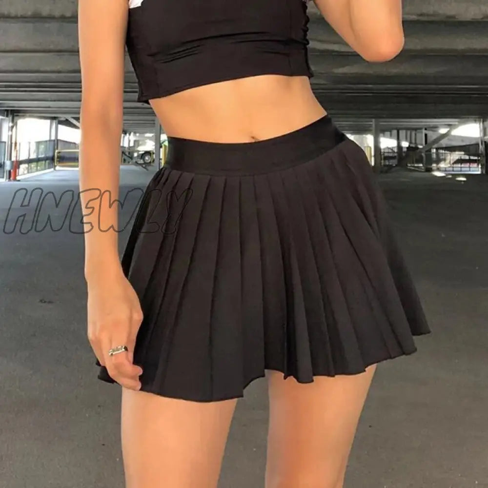 xsrrr White Pleated Skirt Short Woman Elastic Waist Mini Skirts Sexy Mircro Summer Embroidery Mini Tennis Skirt New Preppy