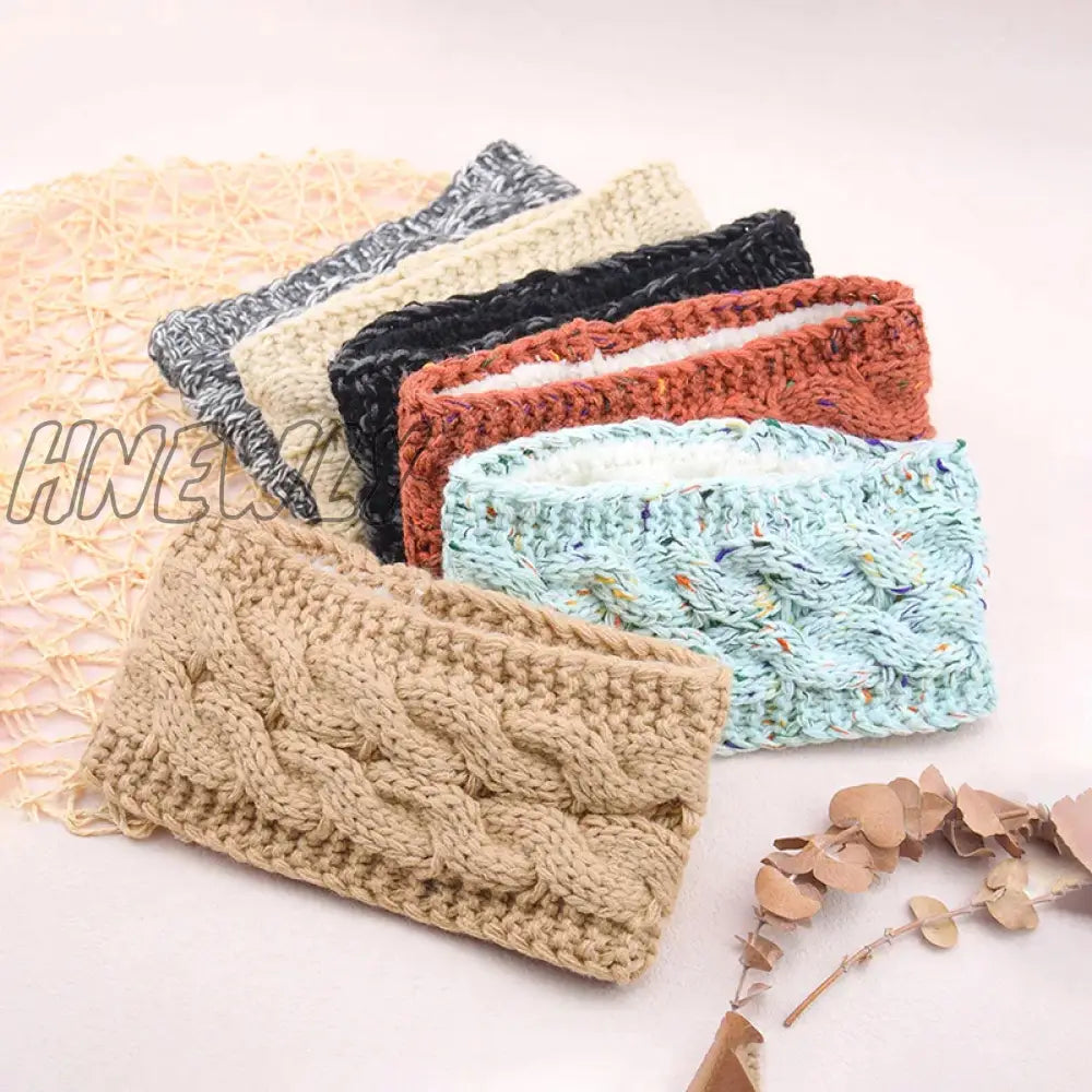 Hnewly Wide Knitting Woolen Headband Winter Warm Ear Women Thicken Turban Hair Accessories Girl Hair Band Headwraps Ear Warmer