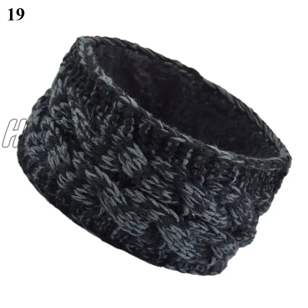 Hnewly Wide Knitting Woolen Headband Winter Warm Ear Women Thicken Turban Hair Accessories Girl Hair Band Headwraps Ear Warmer