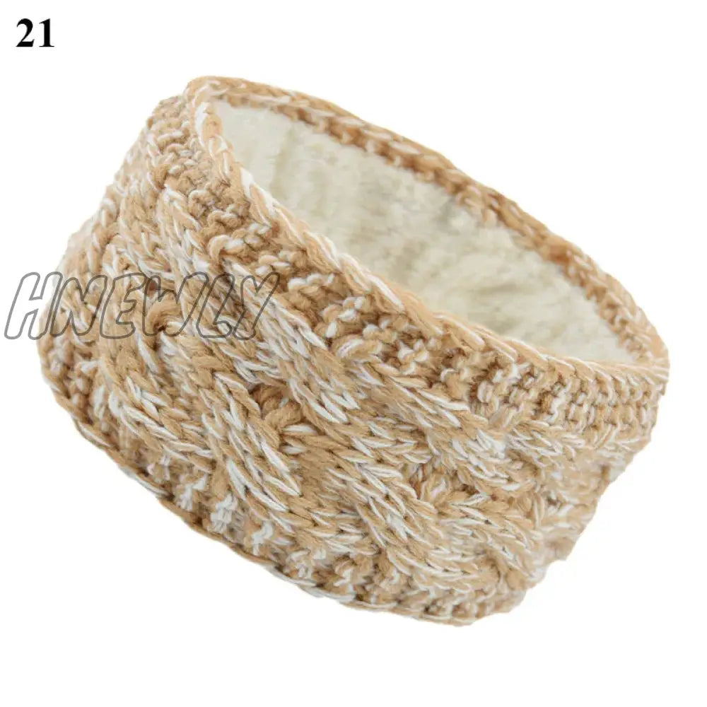 Hnewly Wide Knitting Woolen Headband Winter Warm Ear Women Thicken Turban Hair Accessories Girl Hair Band Headwraps Ear Warmer