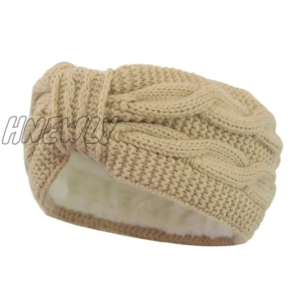 Hnewly Wide Knitting Woolen Headband Winter Warm Ear Women Thicken Turban Hair Accessories Girl Hair Band Headwraps Ear Warmer