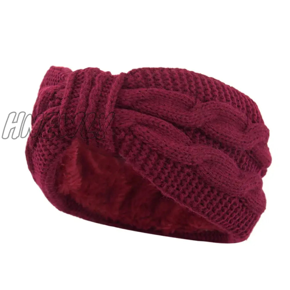 Hnewly Wide Knitting Woolen Headband Winter Warm Ear Women Thicken Turban Hair Accessories Girl Hair Band Headwraps Ear Warmer