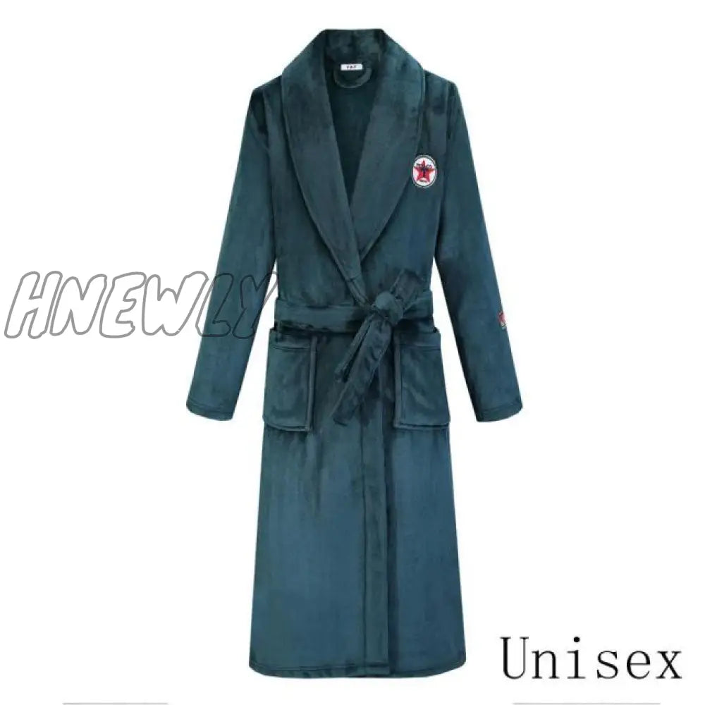 Hnewly Winter Thick Warm Female Coral Fleece Kimono Robe Lovers Couple Nightgown Bath Gown Sleepwear Men Large Nightwear M L XL XXL 3XL