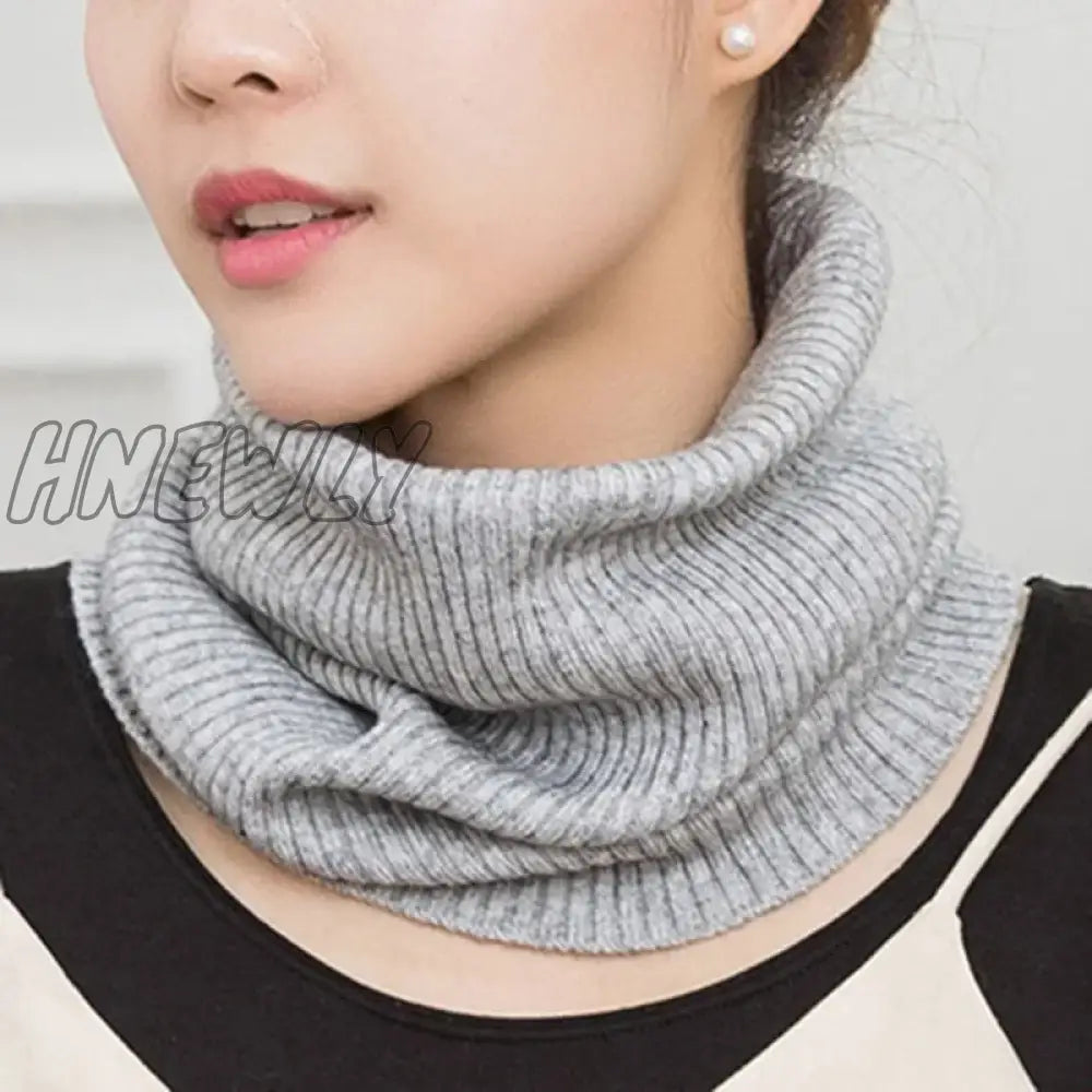 Hnewly Winter Warm Cashmere Scarves Unisex Elastic Wool Knit Ring Neck Scarf Snood Female Thicken Windproof Cycling Driving Pullove