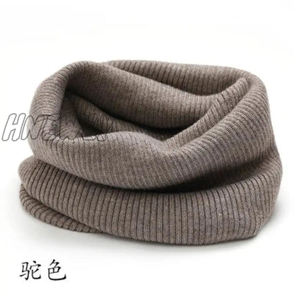 Hnewly Winter Warm Cashmere Scarves Unisex Elastic Wool Knit Ring Neck Scarf Snood Female Thicken Windproof Cycling Driving Pullove