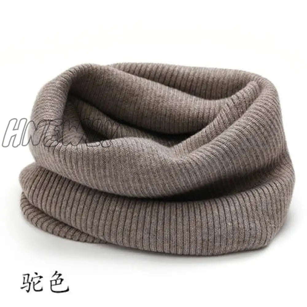 Hnewly Winter Warm Cashmere Scarves Unisex Elastic Wool Knit Ring Neck Scarf Snood Female Thicken Windproof Cycling Driving Pullove