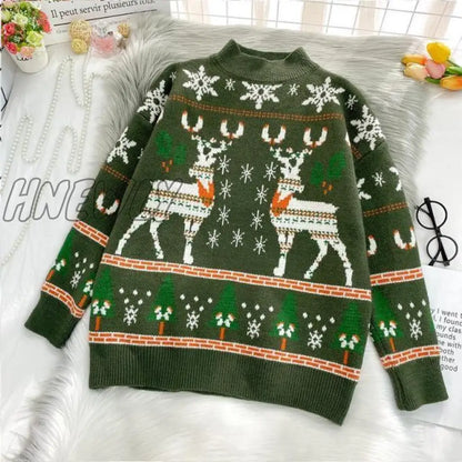 xsrrr Woman Sweaters Autumn Winter plus Size Christmas Knitted Sweater Women Loose Top Femme Chandails Pull Hiver Ugly Christmas Sweater