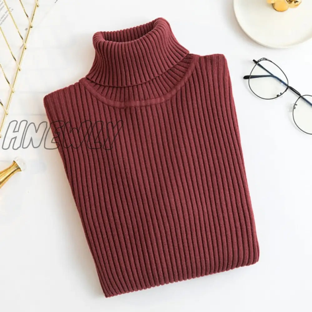 xsrrr Women Casual Turtleneck Knitted Sweater Lady Winter Warm Fashion Korean Harajuku Elastic Long Sleeves Solid Pullovers Sweater Trendy Teen Fashion