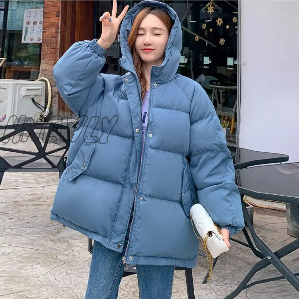 Hnewly Women Coat for Winter Sungtin Quilted Parkas Women Fashion Puffer Hooded Thick Warm Women's Winter Jacket Coat Padded Parkas Mujer Autumn Clothes