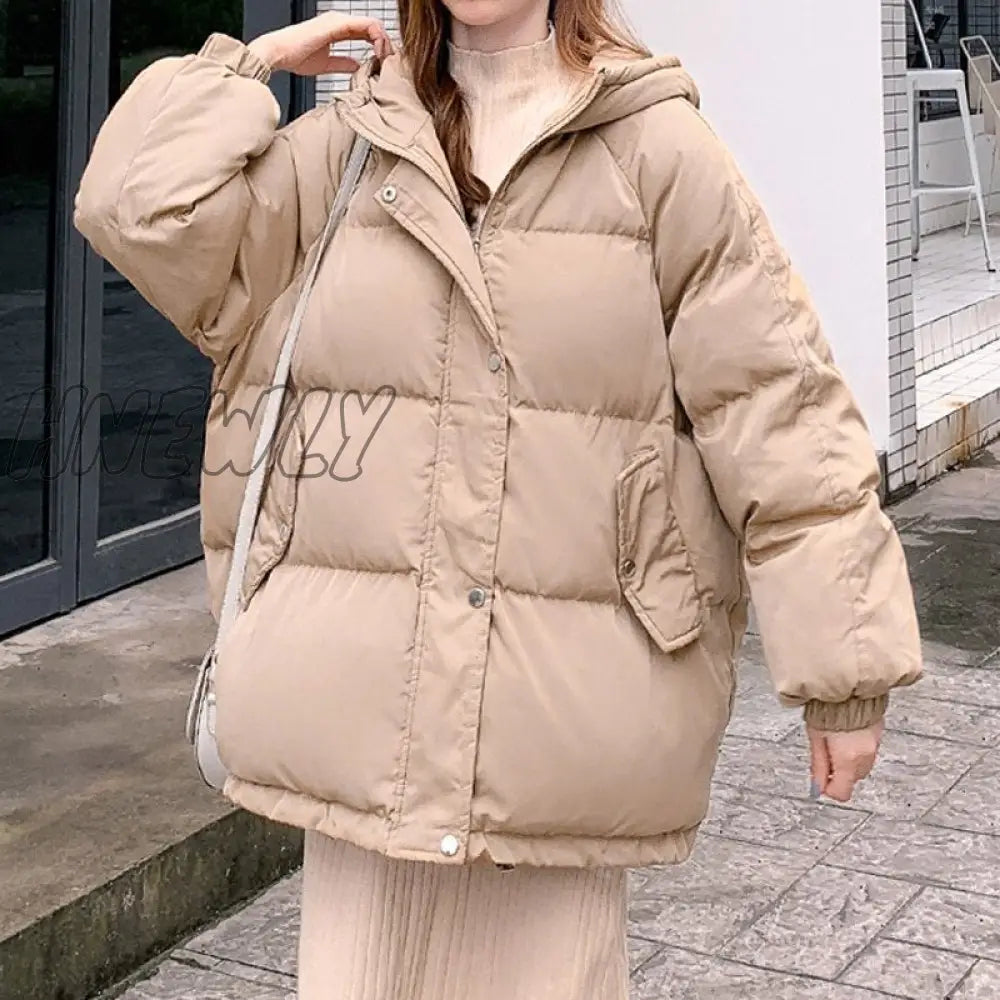 Hnewly Women Coat for Winter Sungtin Quilted Parkas Women Fashion Puffer Hooded Thick Warm Women's Winter Jacket Coat Padded Parkas Mujer Autumn Clothes