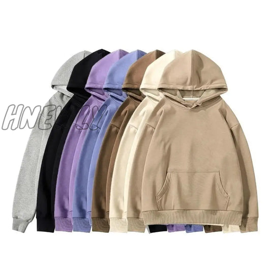 xsrrr Women Couple Hoodies Sweatshirt Fleece 100% Cotton Tracksuit Sports Sweatshirt Winter Japanese Casual Loose Jumper