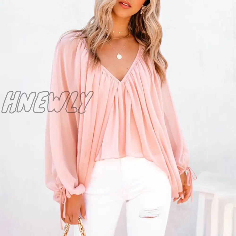 xsrrr Women Fashion Casual Long Sleeve Loose Fit Blouse V neck Batwing Sleeve Backless Sexy Tops Spring Outfits Trends