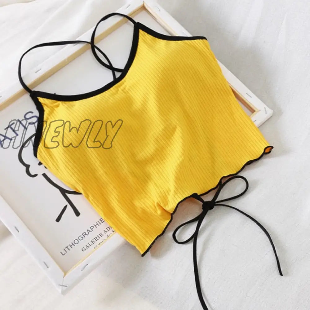 xsrrr Women Halter Tops Backless Bandage Sexy Crop Tops Women Lingerie Underwear Tops Padded Cotton Crop Tops Women Summer