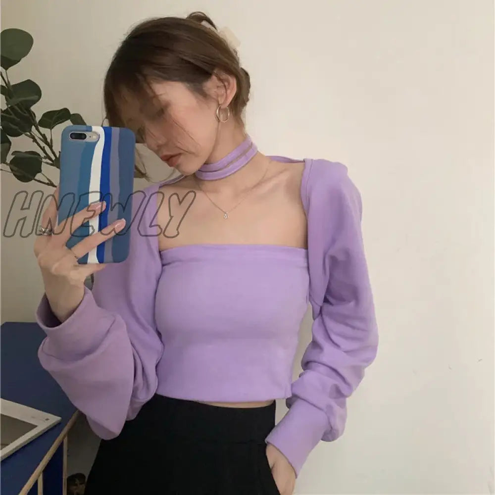 xsrrr Women Sexy Bolero Belt Cropped Sweaters Elegant Design Knitted Cardigan Autumn Winter Long Sleeve Chic All-match Y2k Tops