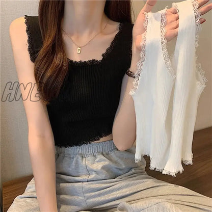 xsrrr Women Sexy Lace Up Crop Tank Tops Square Neck Plain Crop Tops Basic Solid Crop Tops Plain Short Bottomed Top Y2k Lace Tops