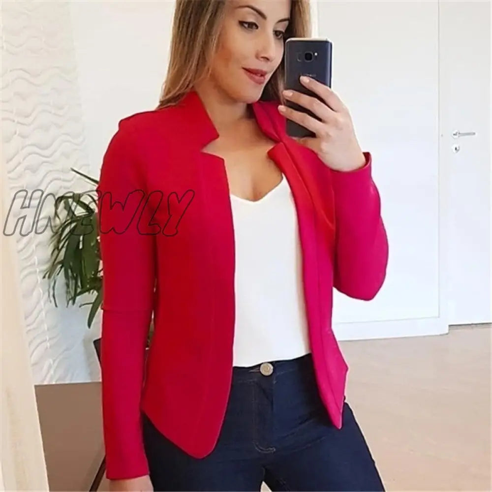 xsrrr Women Thin Coat Spring Female Long Sleeve Open Stitch White OL Womens Jackets and Coats Femme Plus SIze 5XL Clothes Business Casual Outfits for Women Winter