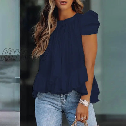 xsrrr Women Trendy  Elegant Casual Shirt Female Stylish Blouse One Shoulder Solid Color Loose Fit Long Sleeve Top Trendy Summer Fits