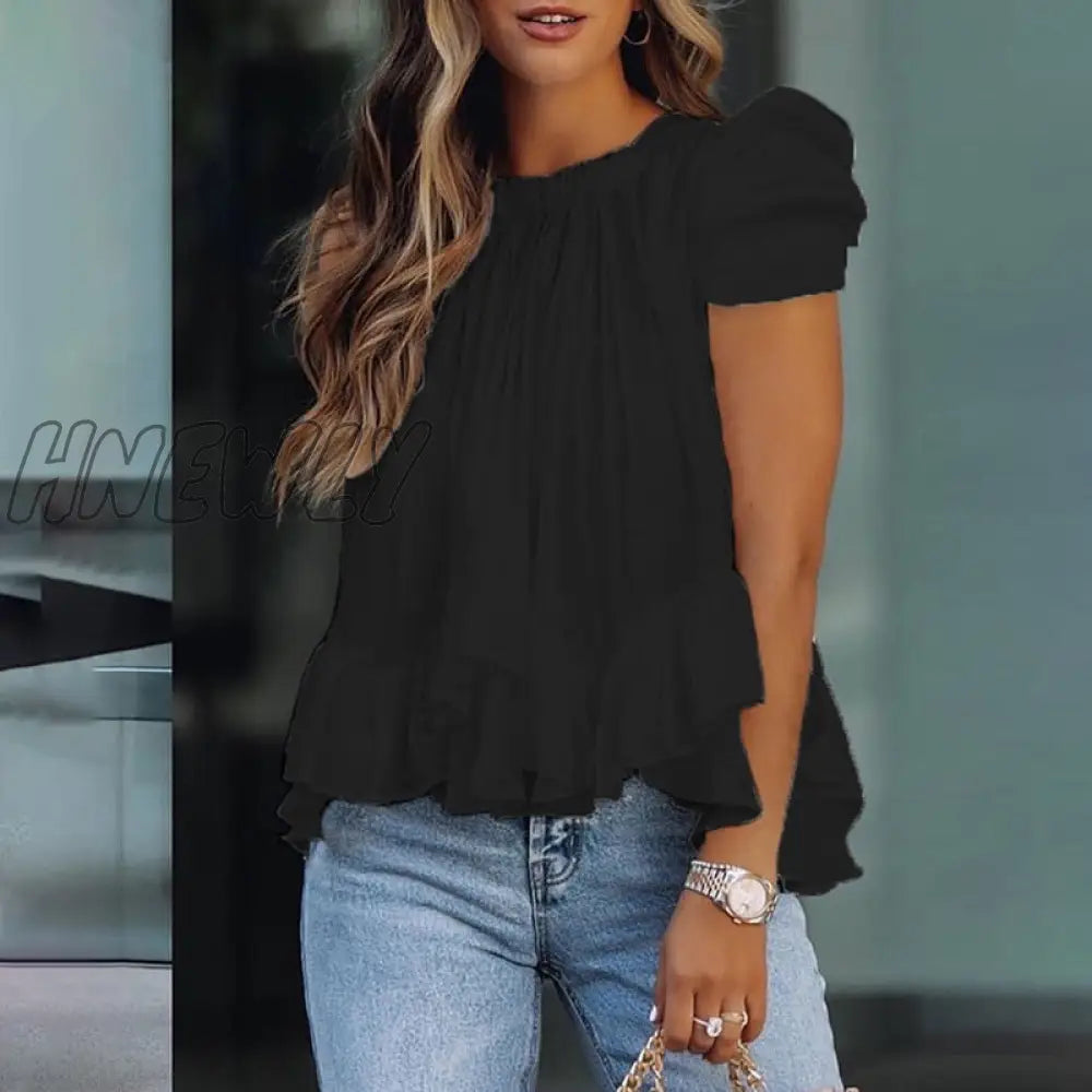 xsrrr Women Trendy  Elegant Casual Shirt Female Stylish Blouse One Shoulder Solid Color Loose Fit Long Sleeve Top Trendy Summer Fits