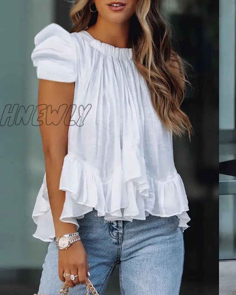 xsrrr Women Trendy  Elegant Casual Shirt Female Stylish Blouse One Shoulder Solid Color Loose Fit Long Sleeve Top Trendy Summer Fits