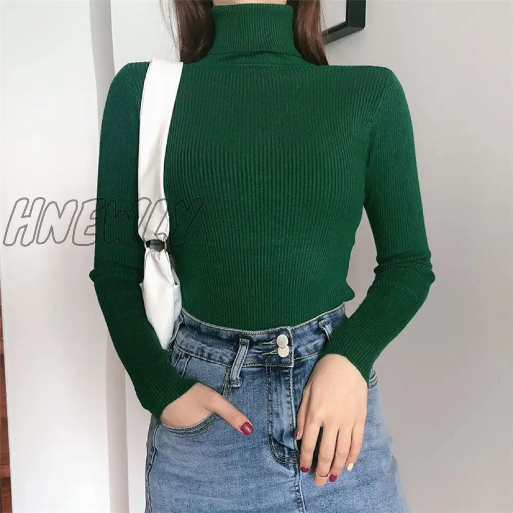 xsrrr Women Turtleneck Sweaters Autumn Winter Korean Slim Pullover Women Basic Tops Casual Soft Knit Sweater Soft Warm Jumper Classic Style Women