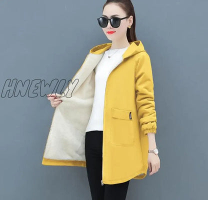 xsrrr Women Winter Coat New Korean Large Size Loose Hooded Jacket Autumn Casual Plus Velvet Female Windbreaker Plus Size 6XL Y562