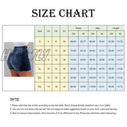 xsrrr Women's Denim Shorts New Summer Lady Clothing High Waist Jeans Shorts Fringe Frayed Ripped Casual Hot Shorts With Pockets