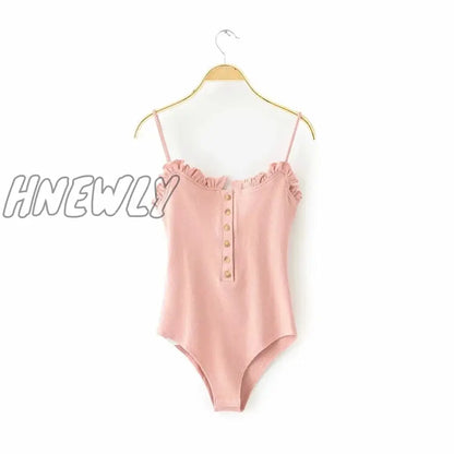 xsrrr Women's Jumpsuit Romper Knitted Bodysuit Top Female Sexy Solid Knit Top Slim Pink Ropa Mujer Body New Arrival Chic Playsuit