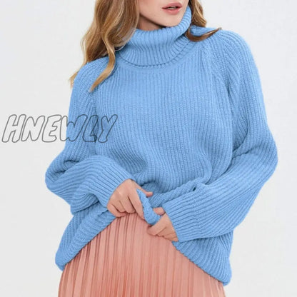 xsrrr Women's Turtleneck Long Sleeve Sweater Knitted Green Casual Female Autumn Winter Jumper Elegant Ladies Pullover Sweaters Christmas