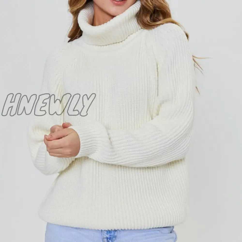 xsrrr Women's Turtleneck Long Sleeve Sweater Knitted Green Casual Female Autumn Winter Jumper Elegant Ladies Pullover Sweaters Christmas