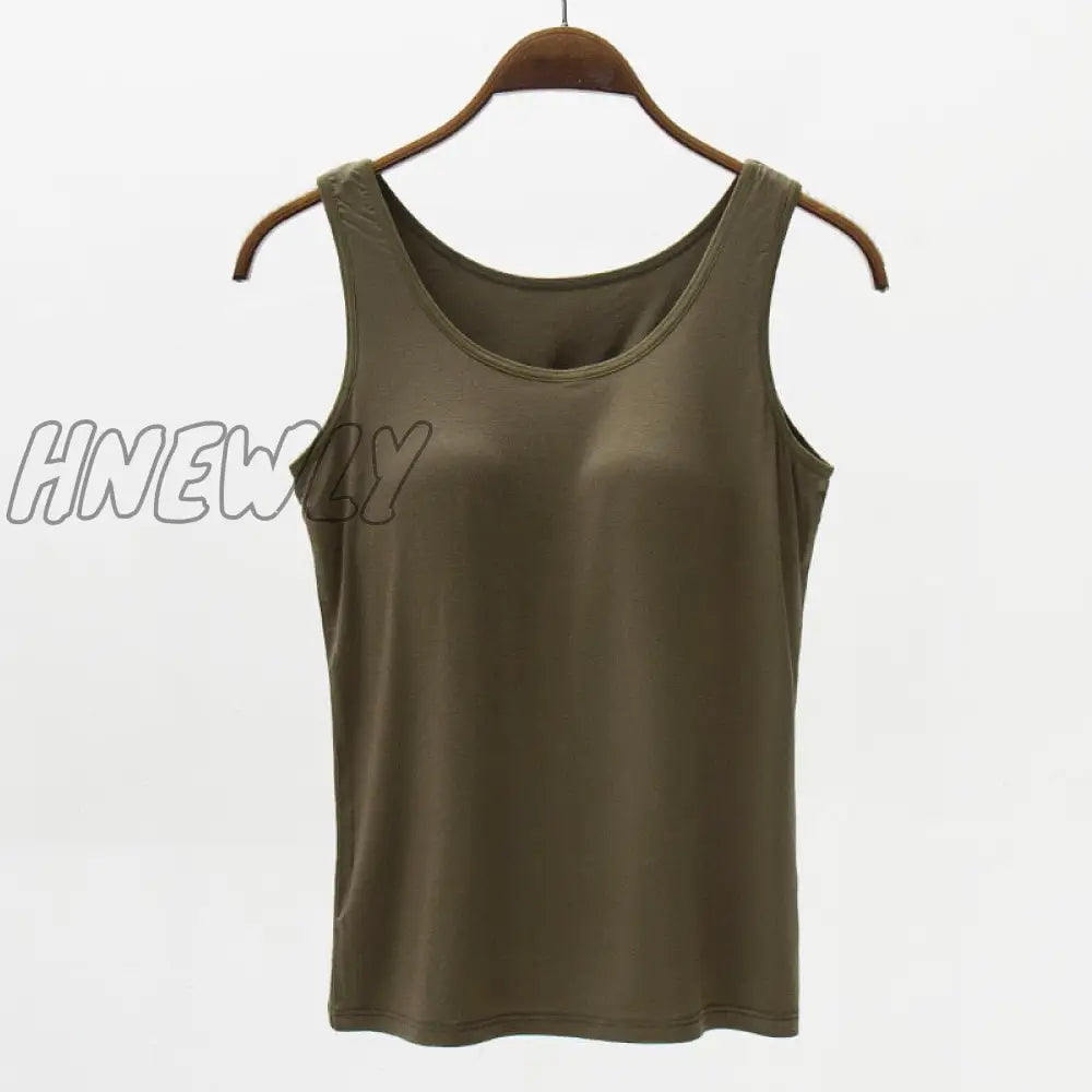 xsrrr Women's Vest Tops with Built In Bra Neck Vest Padded Slim Fit Tank Tops Sexy Shirts Feminino Casual