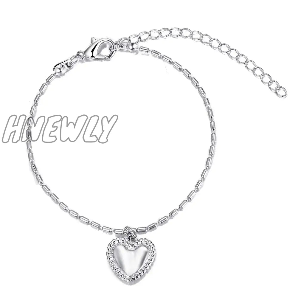 xsrrr Y2K Zircon Ins Bracelets for Women Korean Fashion Sweet Girls Sparkling Hollow Heart Delicate Chain Bracelet Party Jewelry Gifts