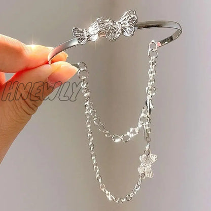 xsrrr Y2K Zircon Ins Bracelets for Women Korean Fashion Sweet Girls Sparkling Hollow Heart Delicate Chain Bracelet Party Jewelry Gifts