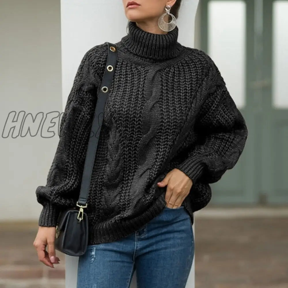 Hot kf-Autumn and Winter Thick Line Twist Sweater Fashion Wild Sweater