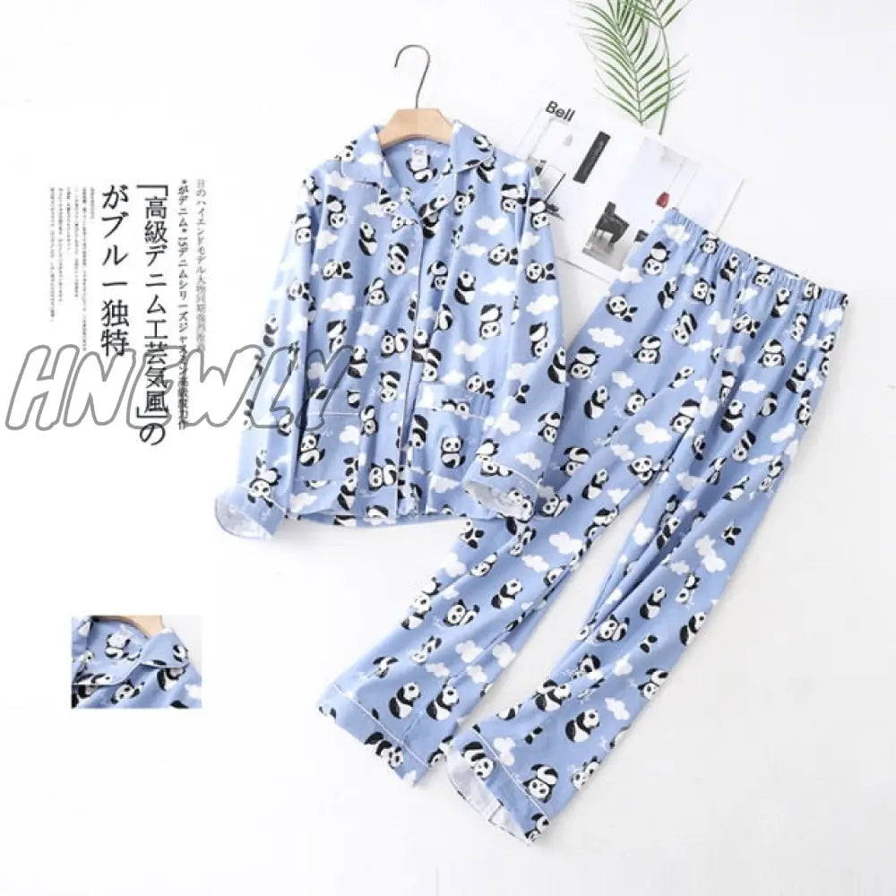 JULY'S SONG Woman Cotton Printing Pajamas Long Sleeves Women's Trousers Pajamas Set Casual  Soft Sleepwear Suit Woman Homewear