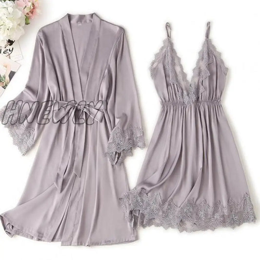 Lace Trim Sexy Wedding Lady Robe Suit Loose Satin Bride Bridesmaid Kimono Bathrobe Gown Mini Sleepwear Rayon Intimate Lingerie