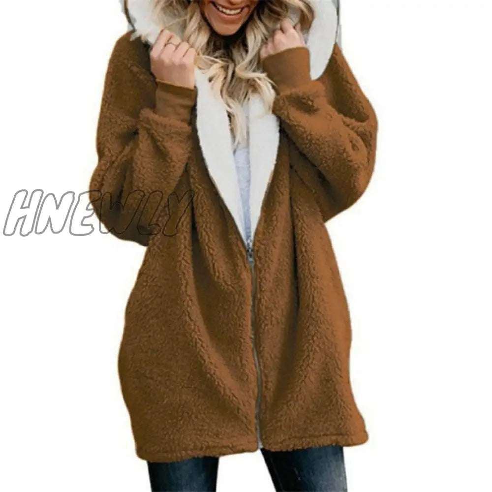 Lamb velvet hooded women long winter jacket autumn and winter new plus size 5XL warm outwear coat female