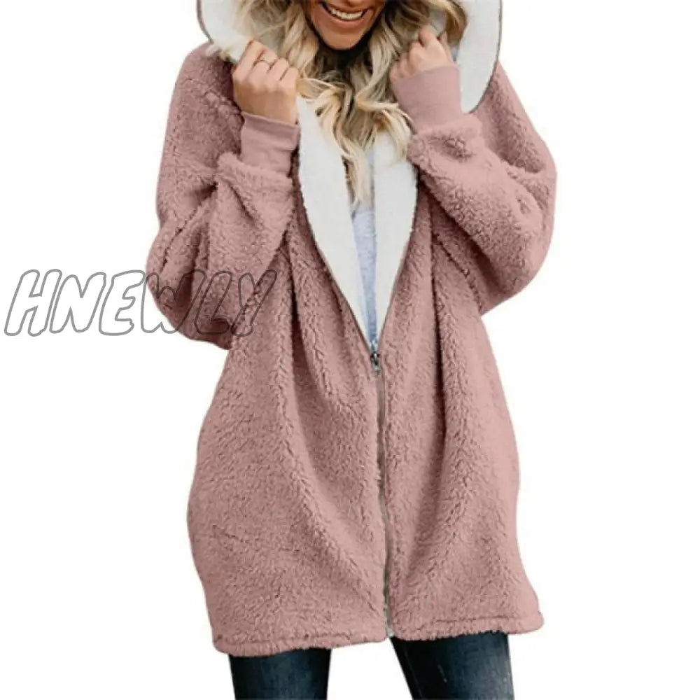 Lamb velvet hooded women long winter jacket autumn and winter new plus size 5XL warm outwear coat female