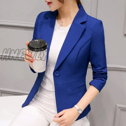 Peonfly Ladies Blazer Long Sleeve Blaser Women Suit Jacket Female Feminine Blazer Femme Pink Blue White Black Blazer Autumn