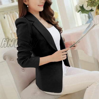 Peonfly Ladies Blazer Long Sleeve Blaser Women Suit Jacket Female Feminine Blazer Femme Pink Blue White Black Blazer Autumn