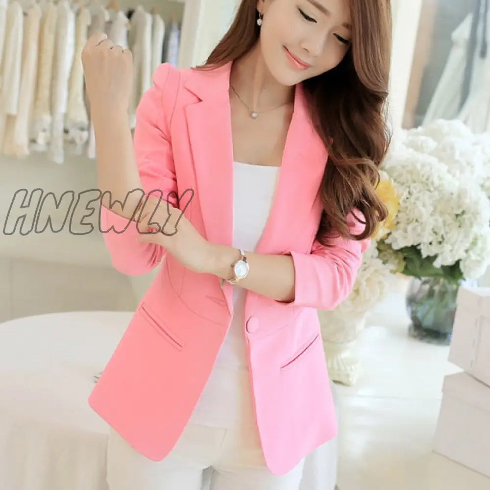 Peonfly Ladies Blazer Long Sleeve Blaser Women Suit Jacket Female Feminine Blazer Femme Pink Blue White Black Blazer Autumn