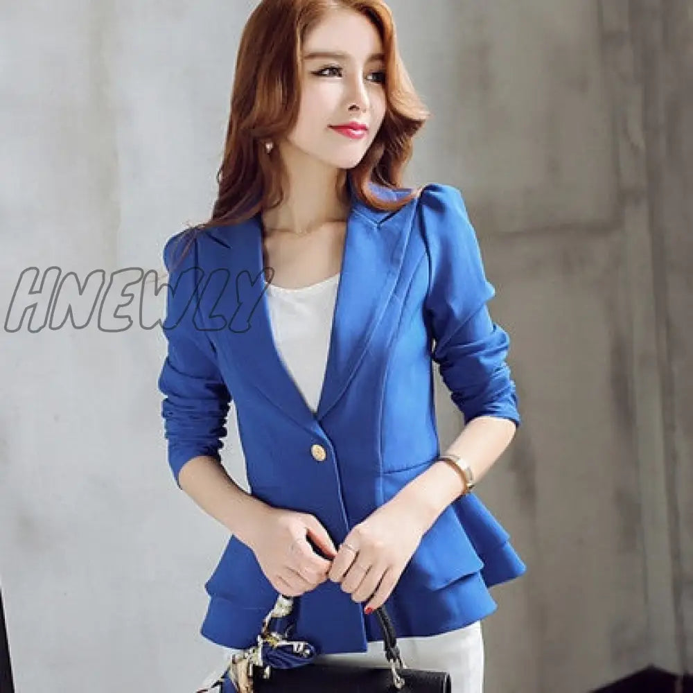 Peonfly Ladies Blazer Long Sleeve Blaser Women Suit Jacket Female Feminine Blazer Femme Pink Blue White Black Blazer Autumn